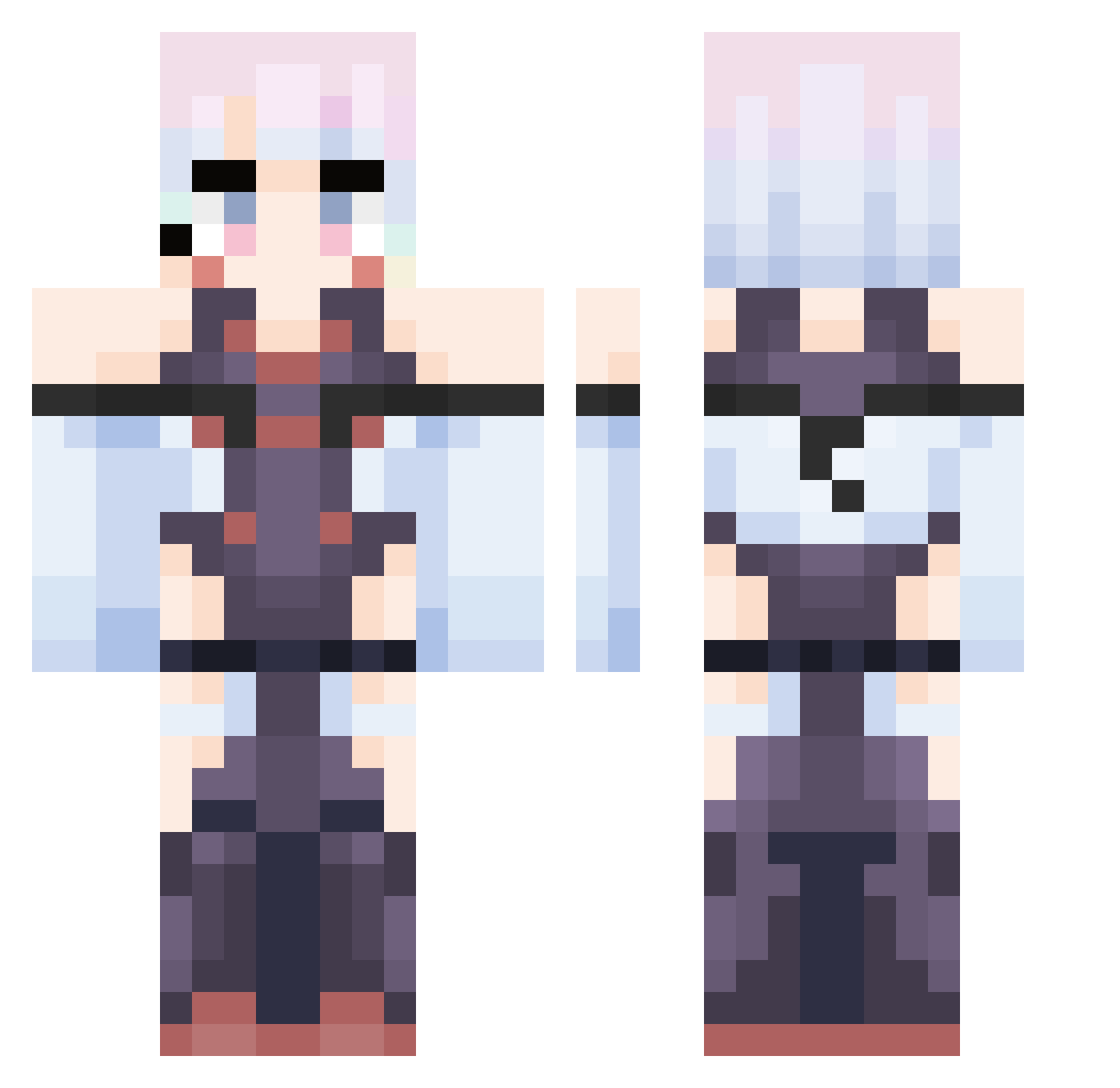 K4wai1 Minecraft skin, front and back view