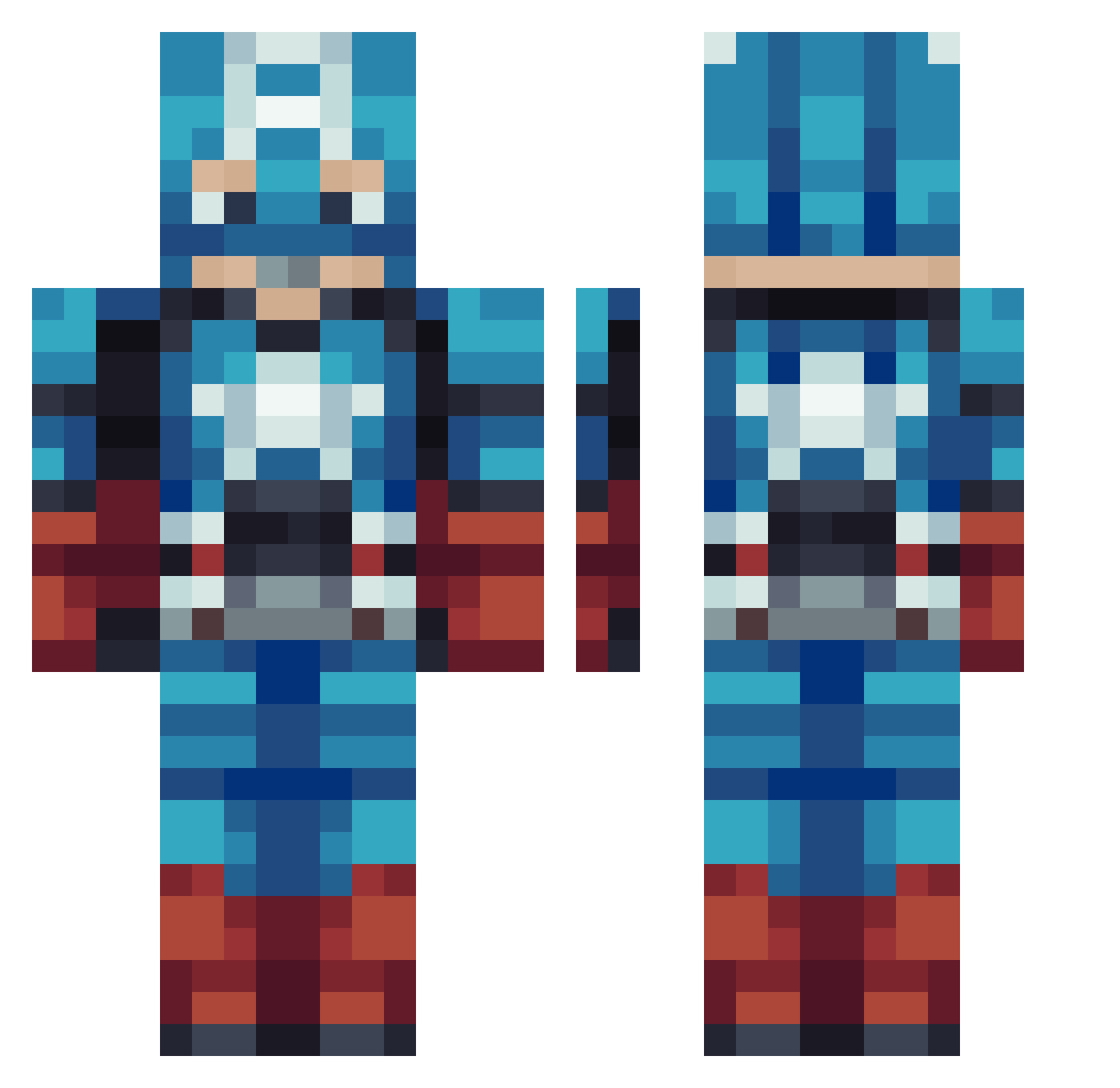 NewenJa Minecraft skin, front and back view