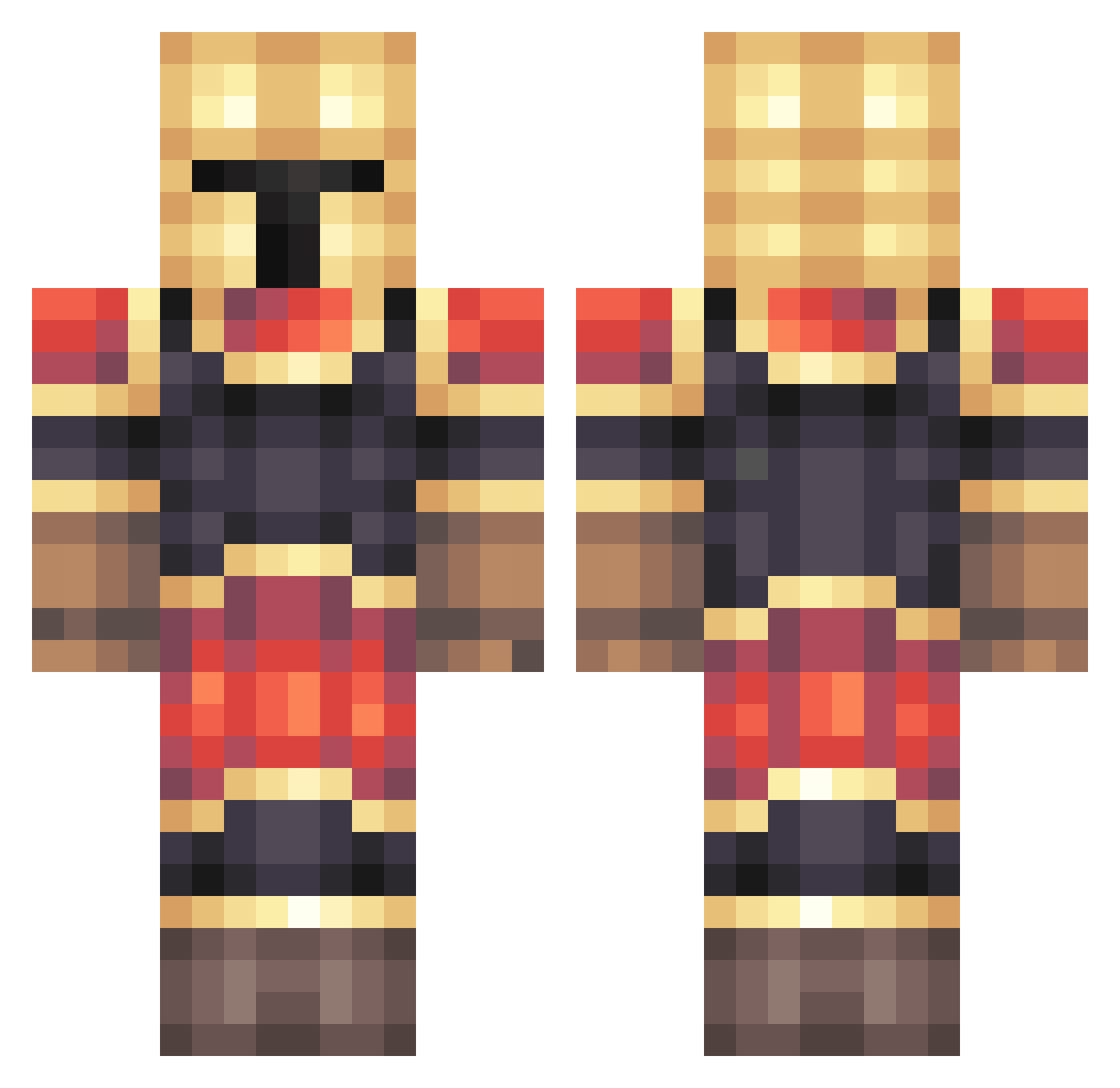 xMachi_x Minecraft skin, front and back view