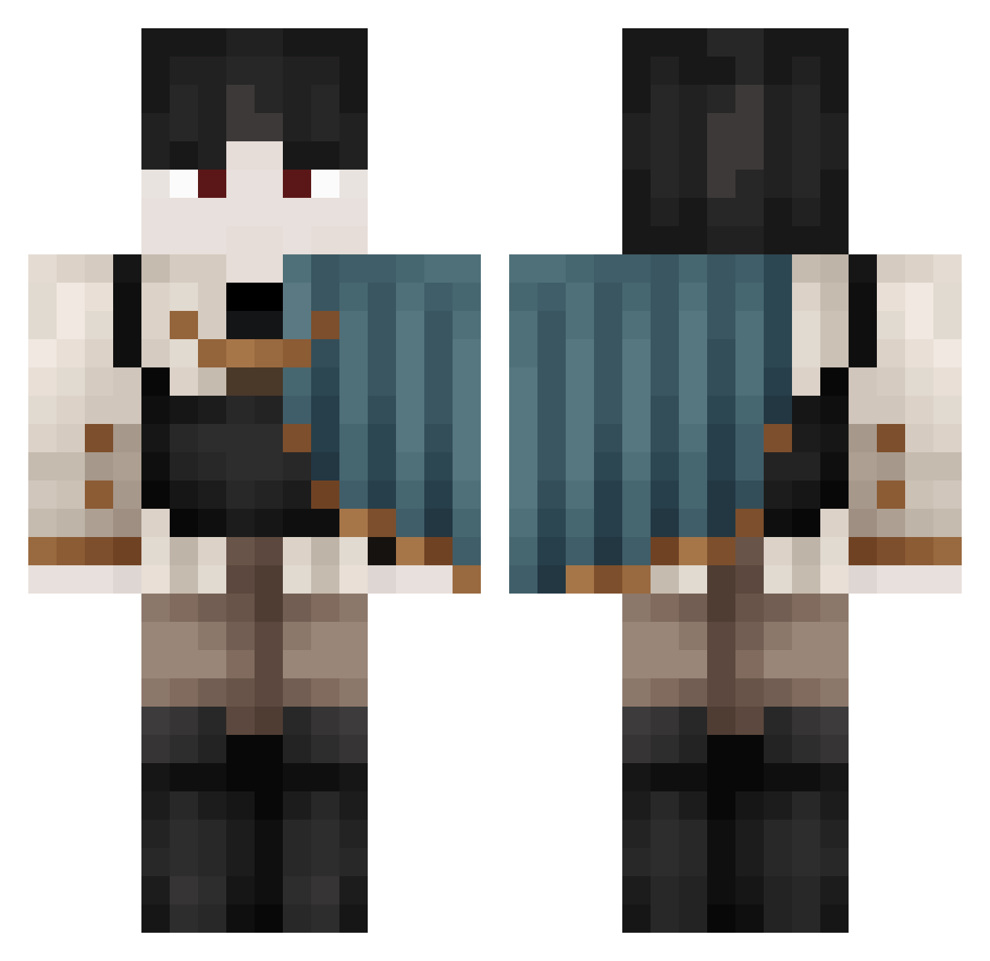 stinkyyleaf Minecraft skin, front and back view