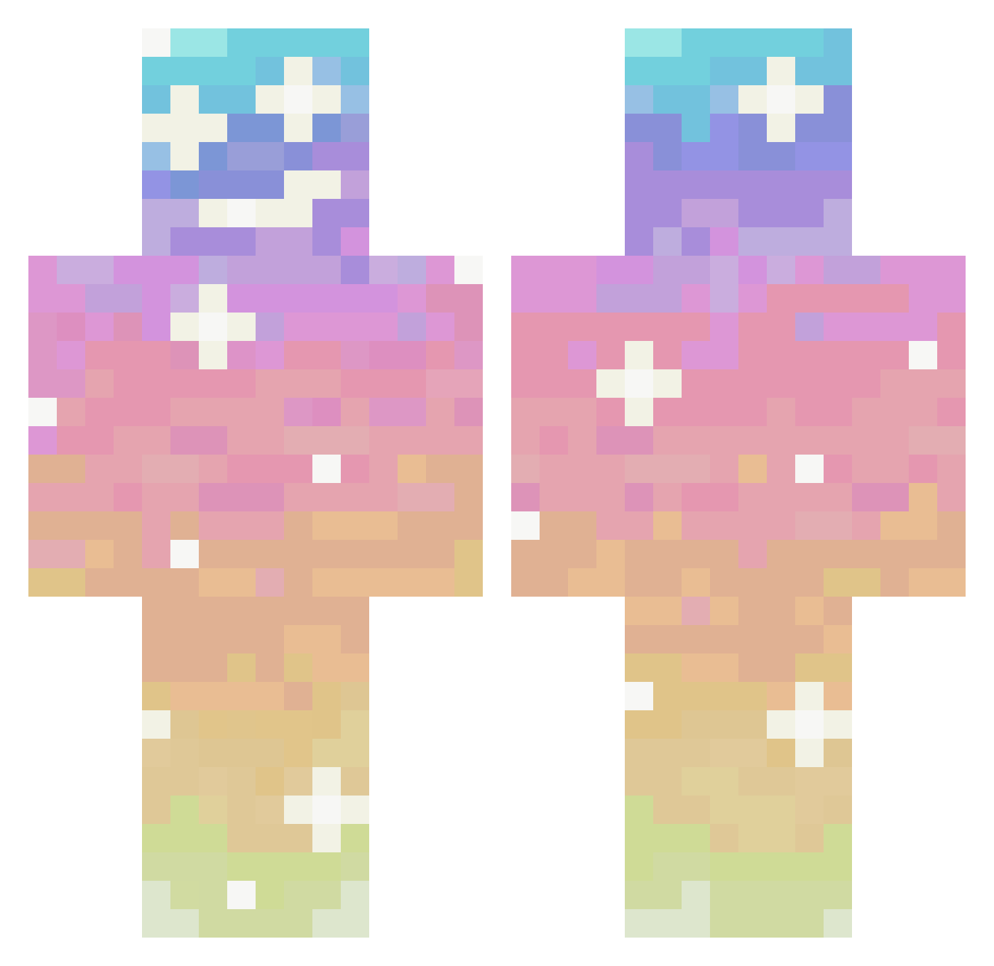 OhhGlazee Minecraft skin, front and back view