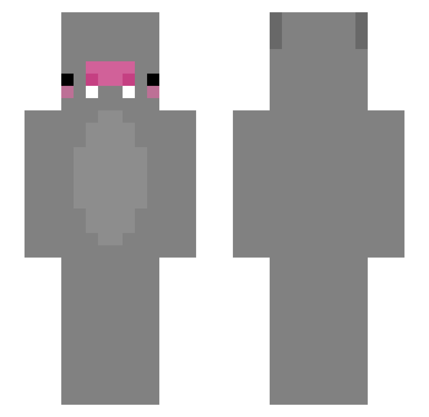 nymphiis Minecraft skin, front and back view