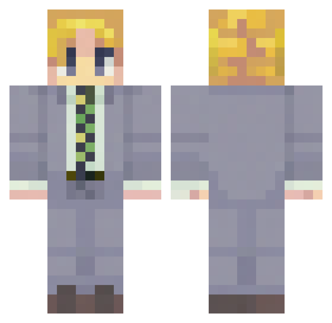 DeuzVentum Minecraft skin, front and back view