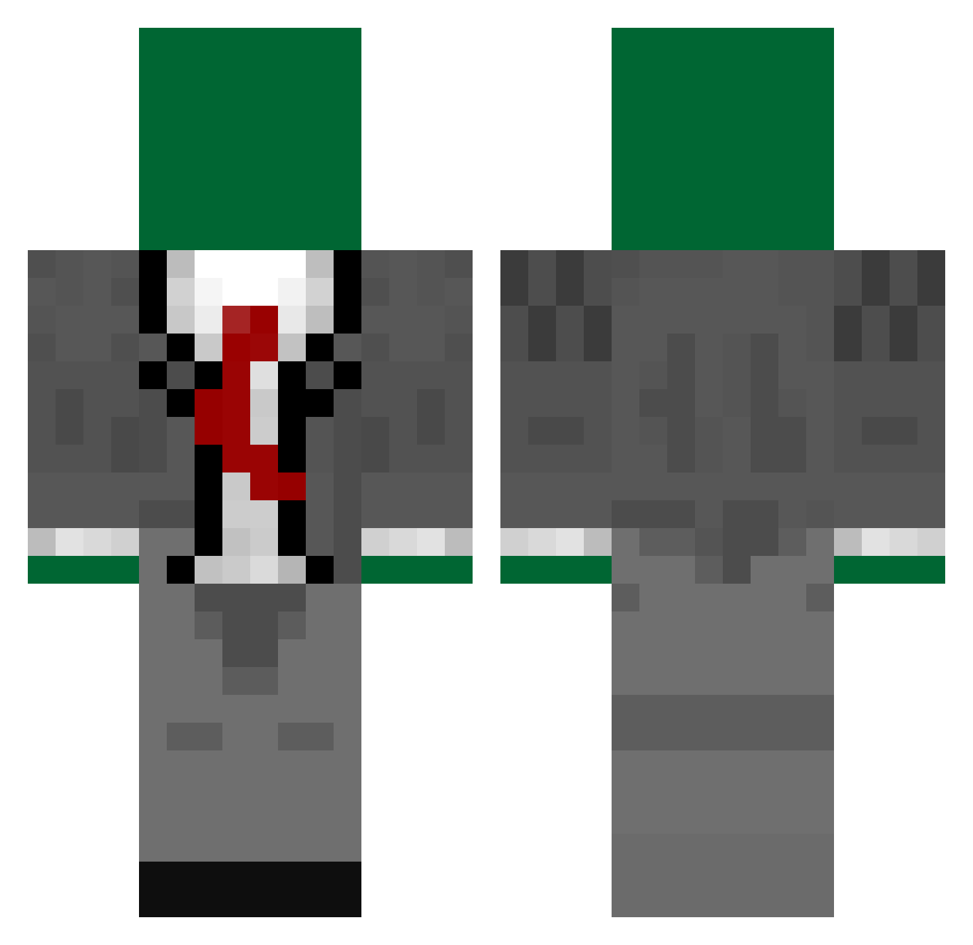 Zydeco Minecraft skin, front and back view