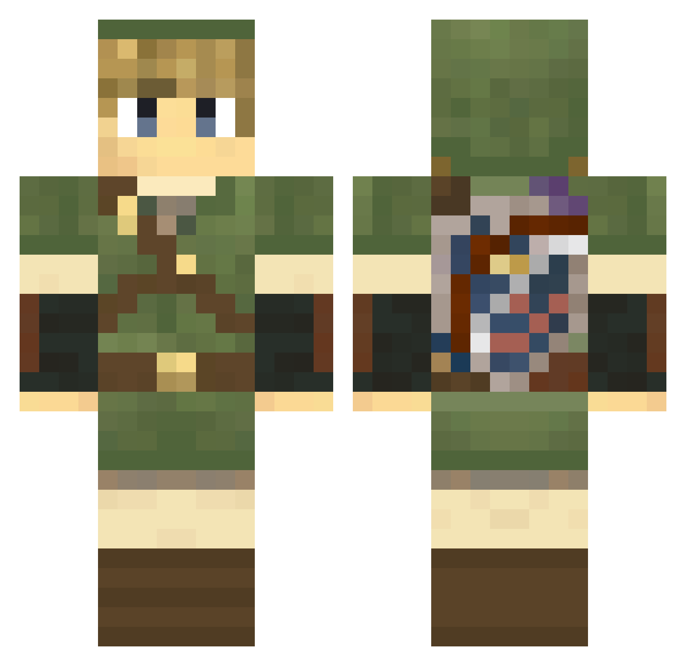 Sinsyne Minecraft skin, front and back view
