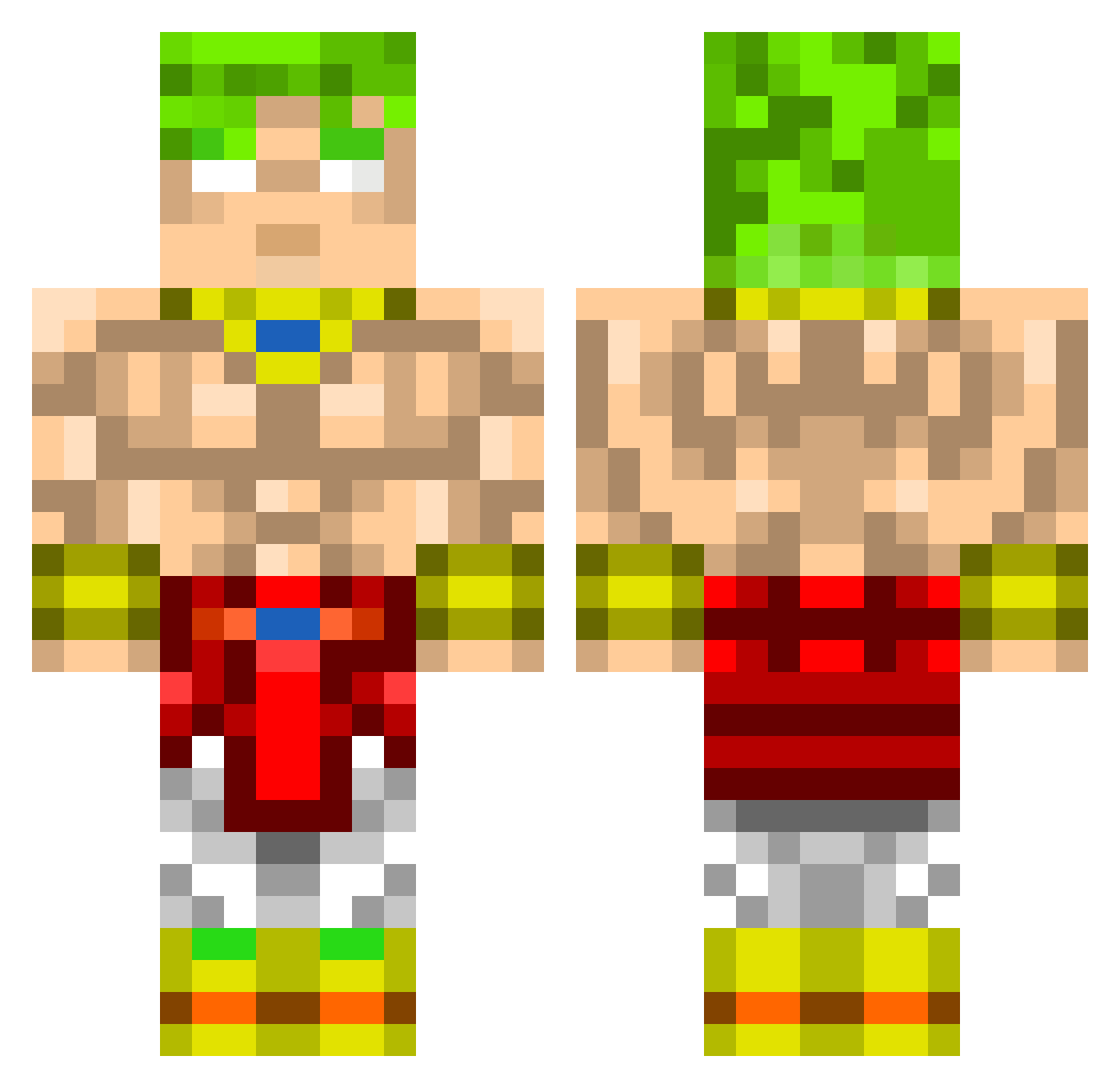 UnchartedPen Minecraft skin, front and back view