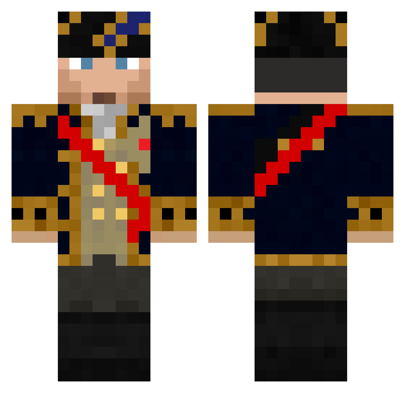 yqt1001 Minecraft skin, front and back view