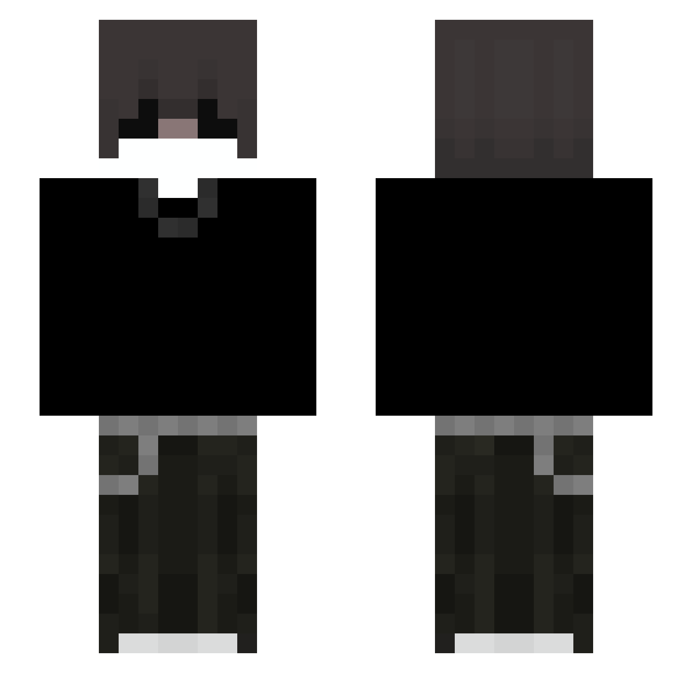 pondzon Minecraft skin, front and back view
