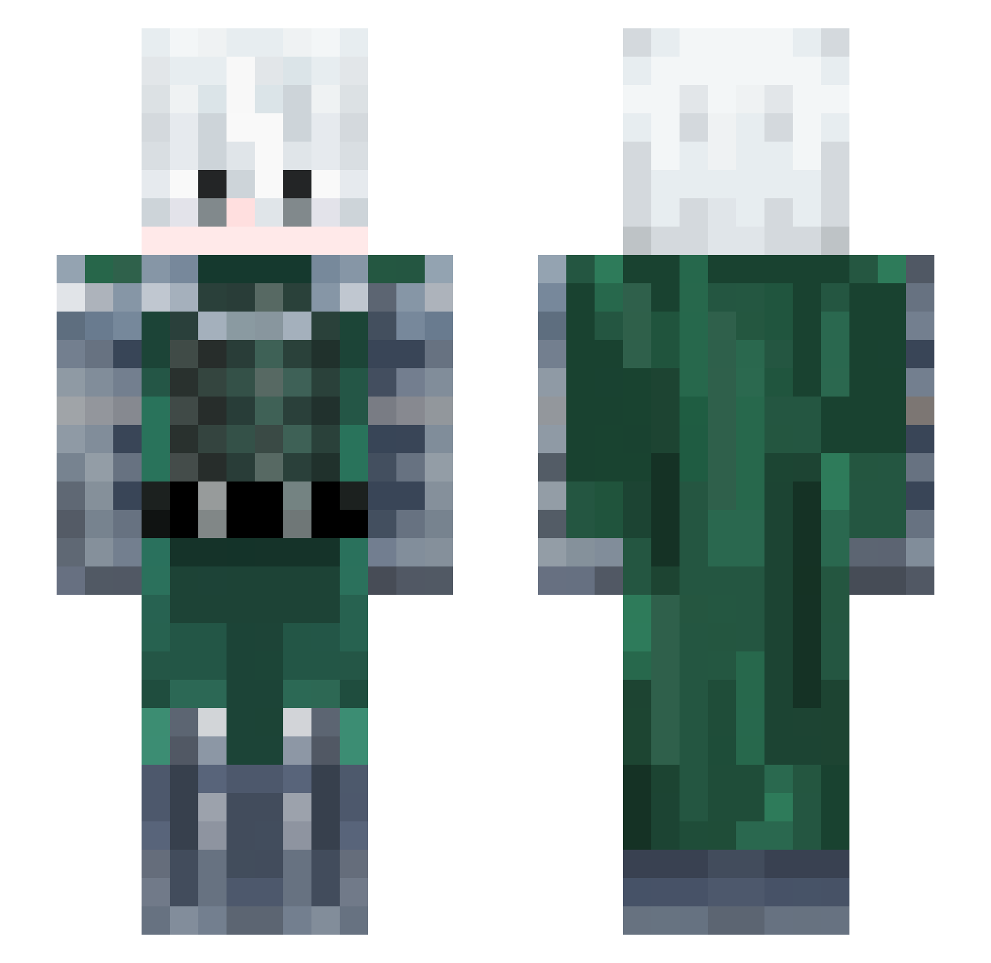HuzyFn Minecraft skin, front and back view