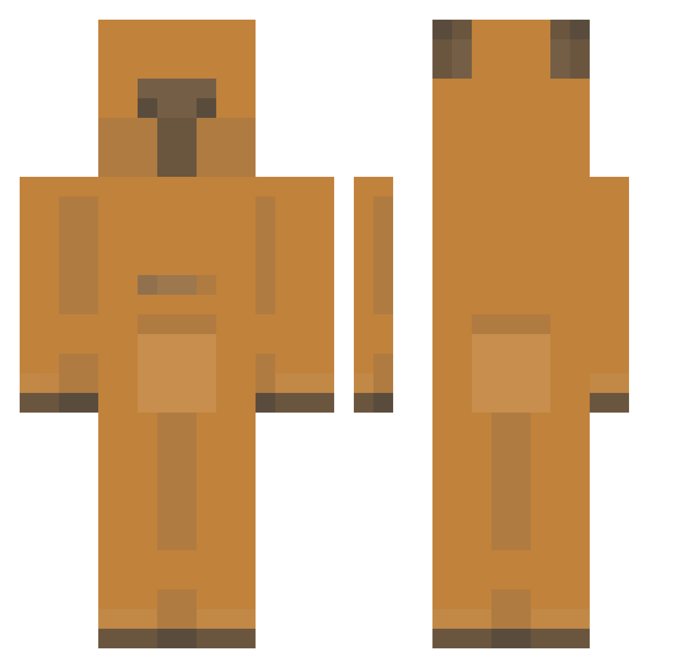 Millaronii Minecraft skin, front and back view