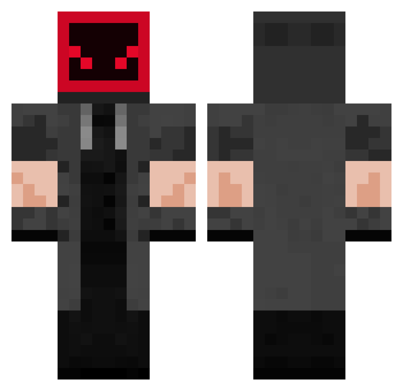 Z3R000 Minecraft skin, front and back view