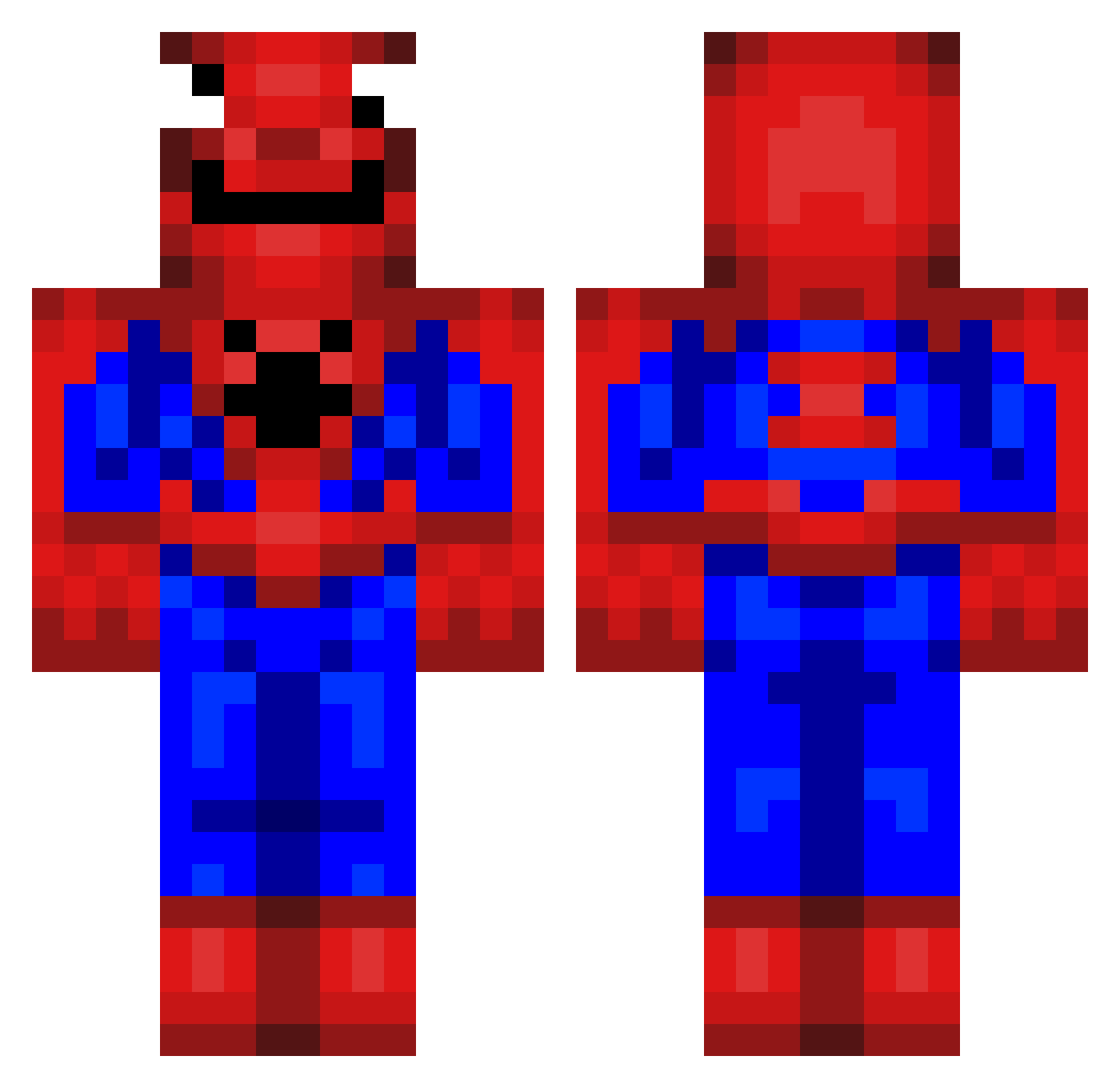 truespoder Minecraft skin, front and back view