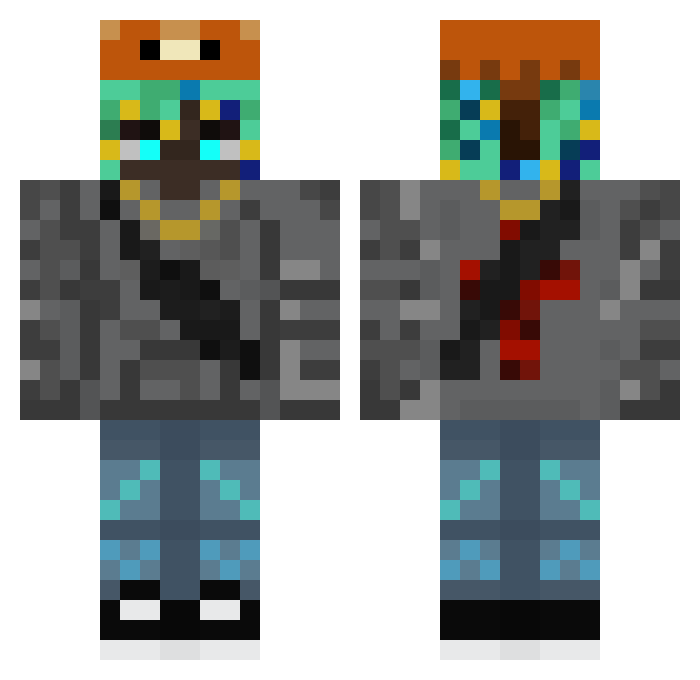 66crucifixx Minecraft skin, front and back view