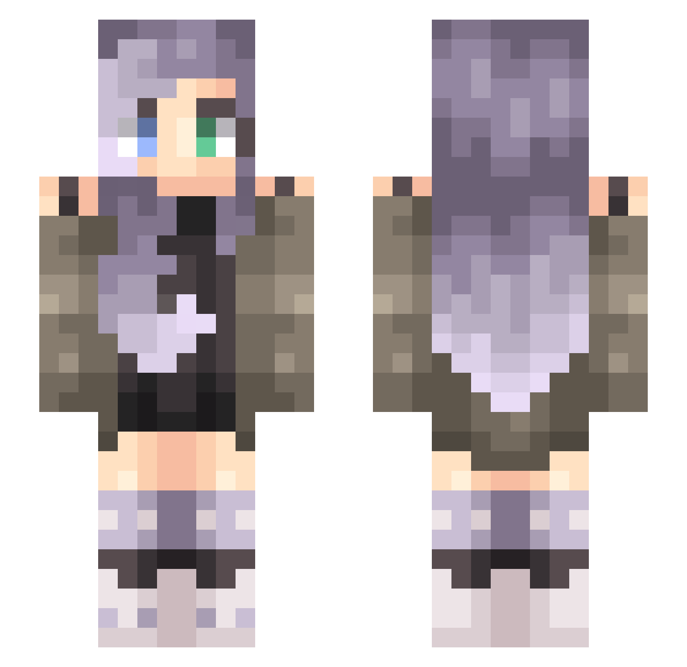 Ka_Eze Minecraft skin, front and back view