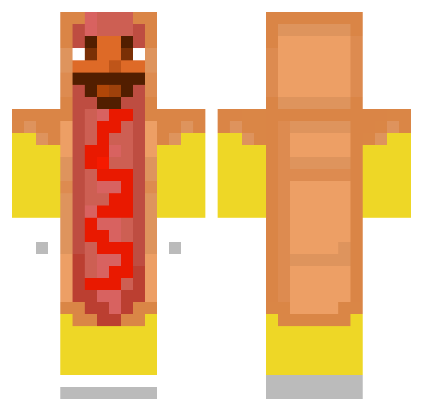 Dwars2 Minecraft skin, front and back view