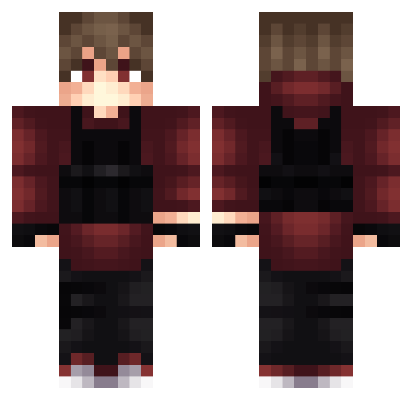 Fr3kRoll Minecraft skin, front and back view