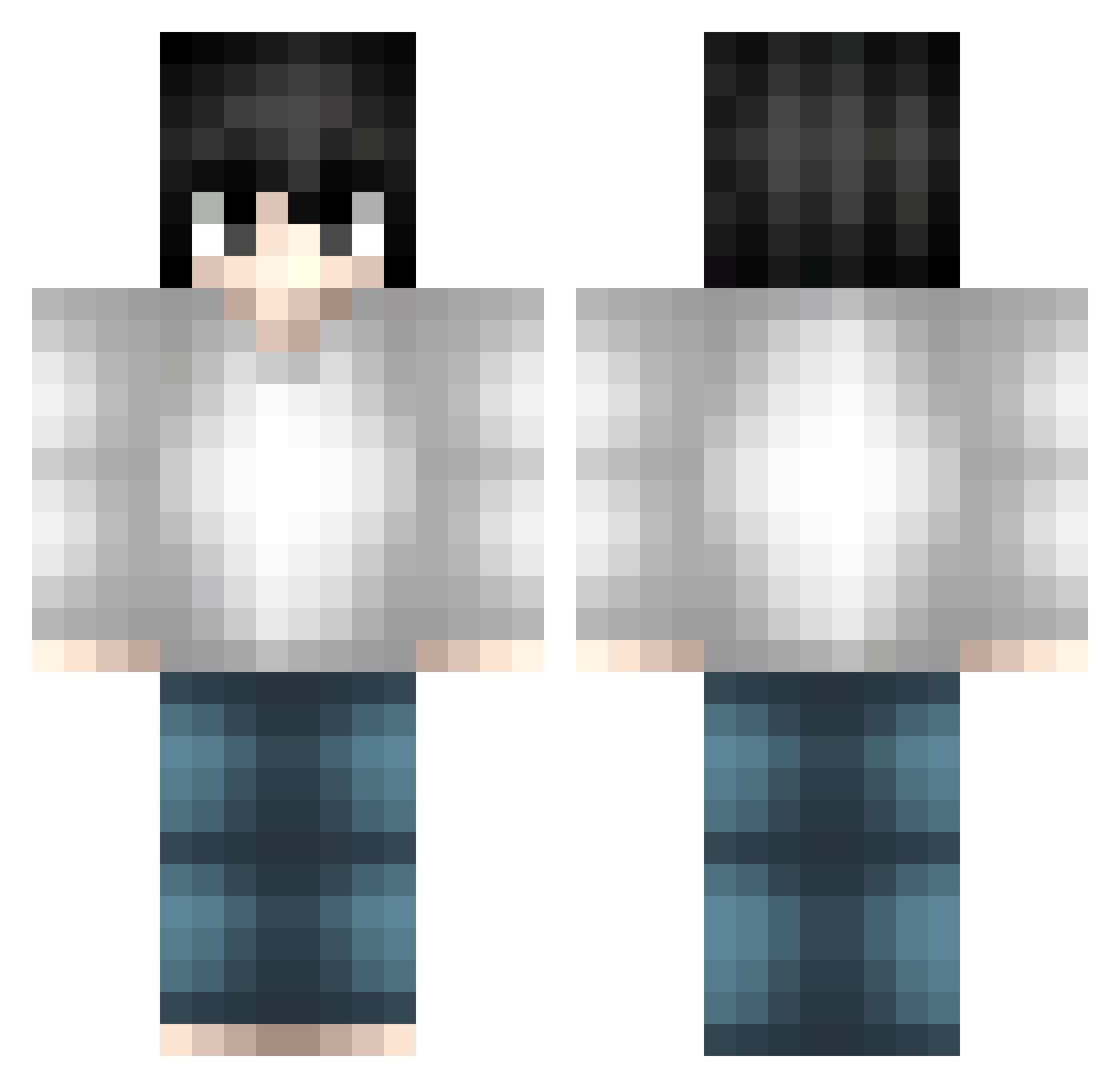 wyssil Minecraft skin, front and back view