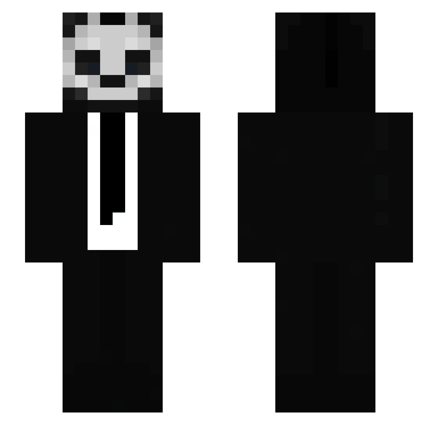Salesman Minecraft skin, front and back view