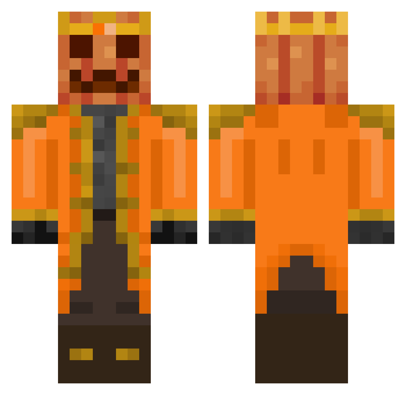 Runshine1 Minecraft skin, front and back view