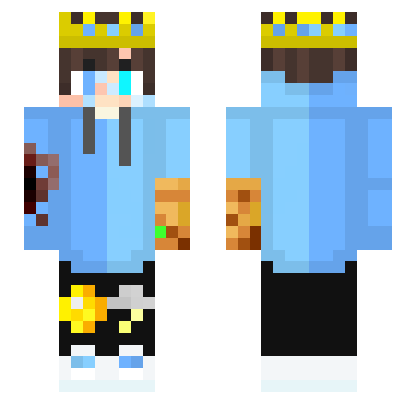 Xschuller Minecraft skin, front and back view