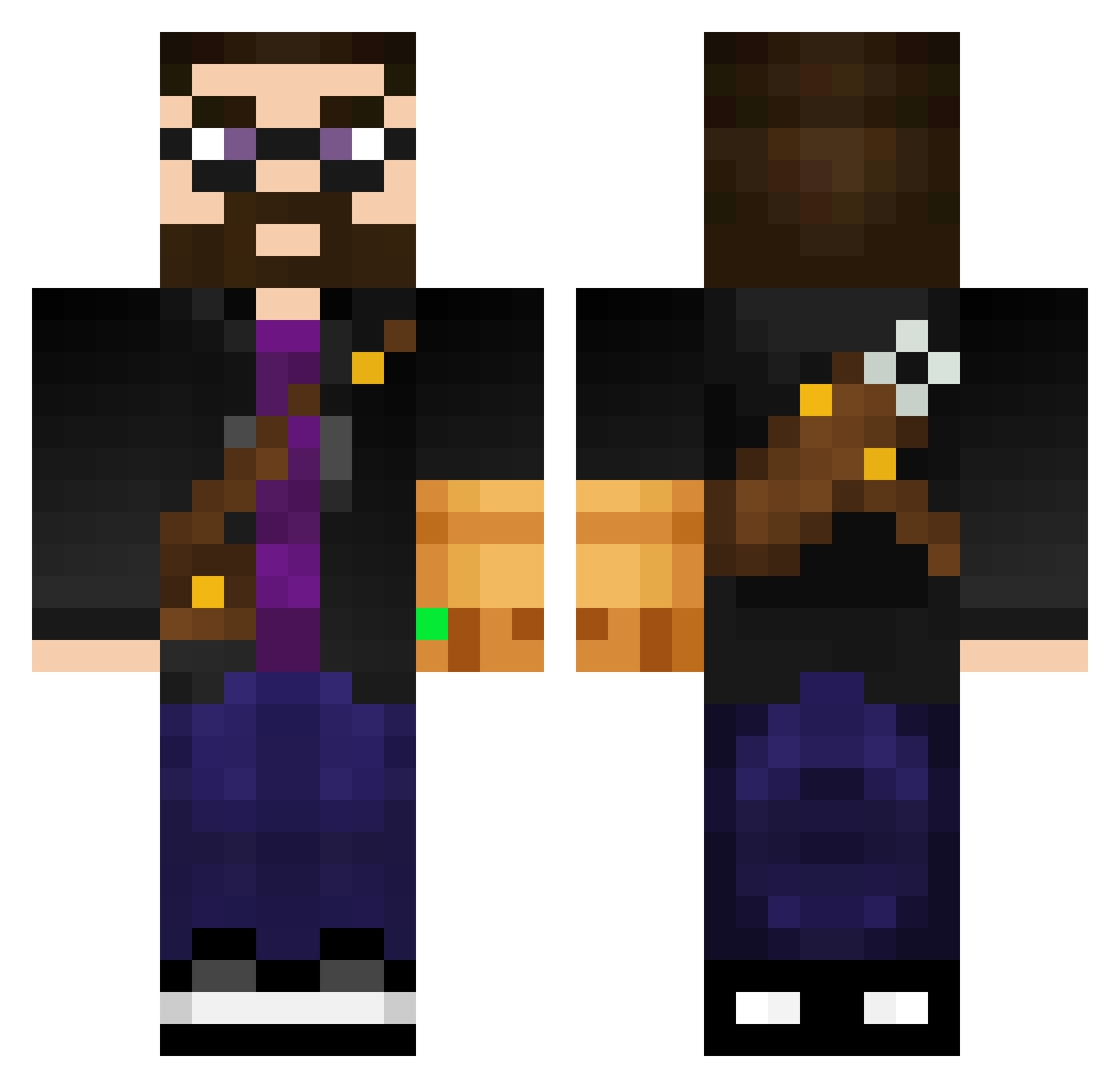 Kovacs0420 Minecraft skin, front and back view