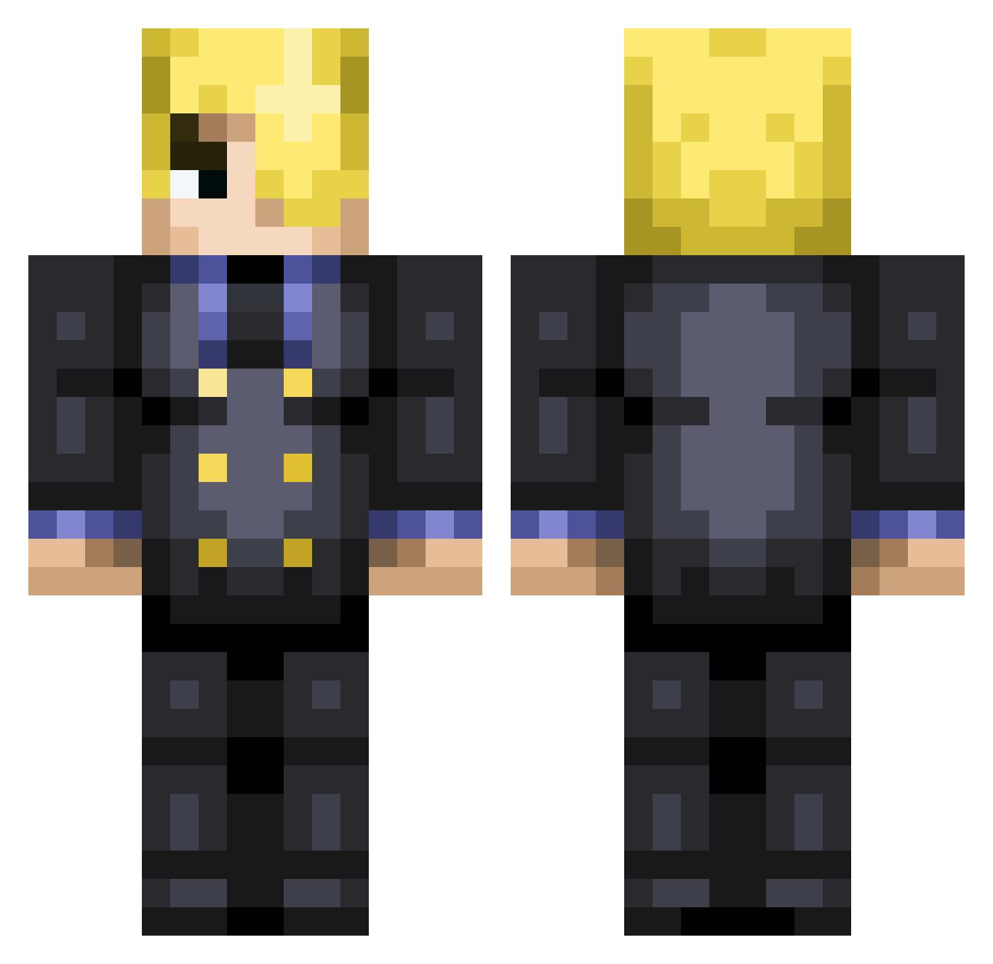 Mtlewis520 Minecraft skin, front and back view