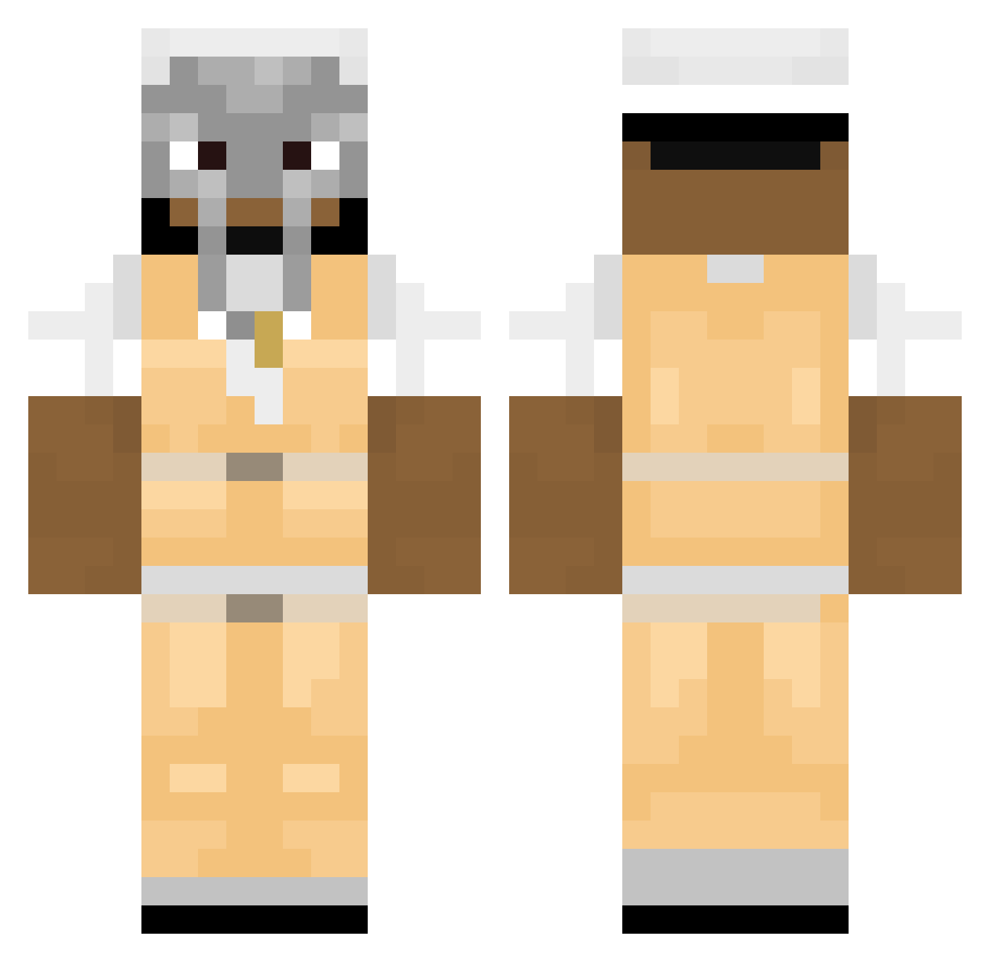 ssplinn Minecraft skin, front and back view