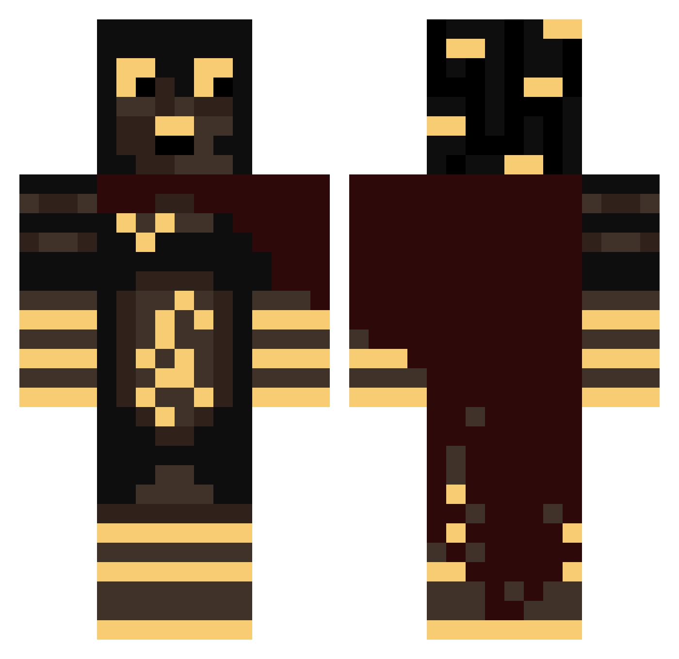 DefiantDelirium Minecraft skin, front and back view