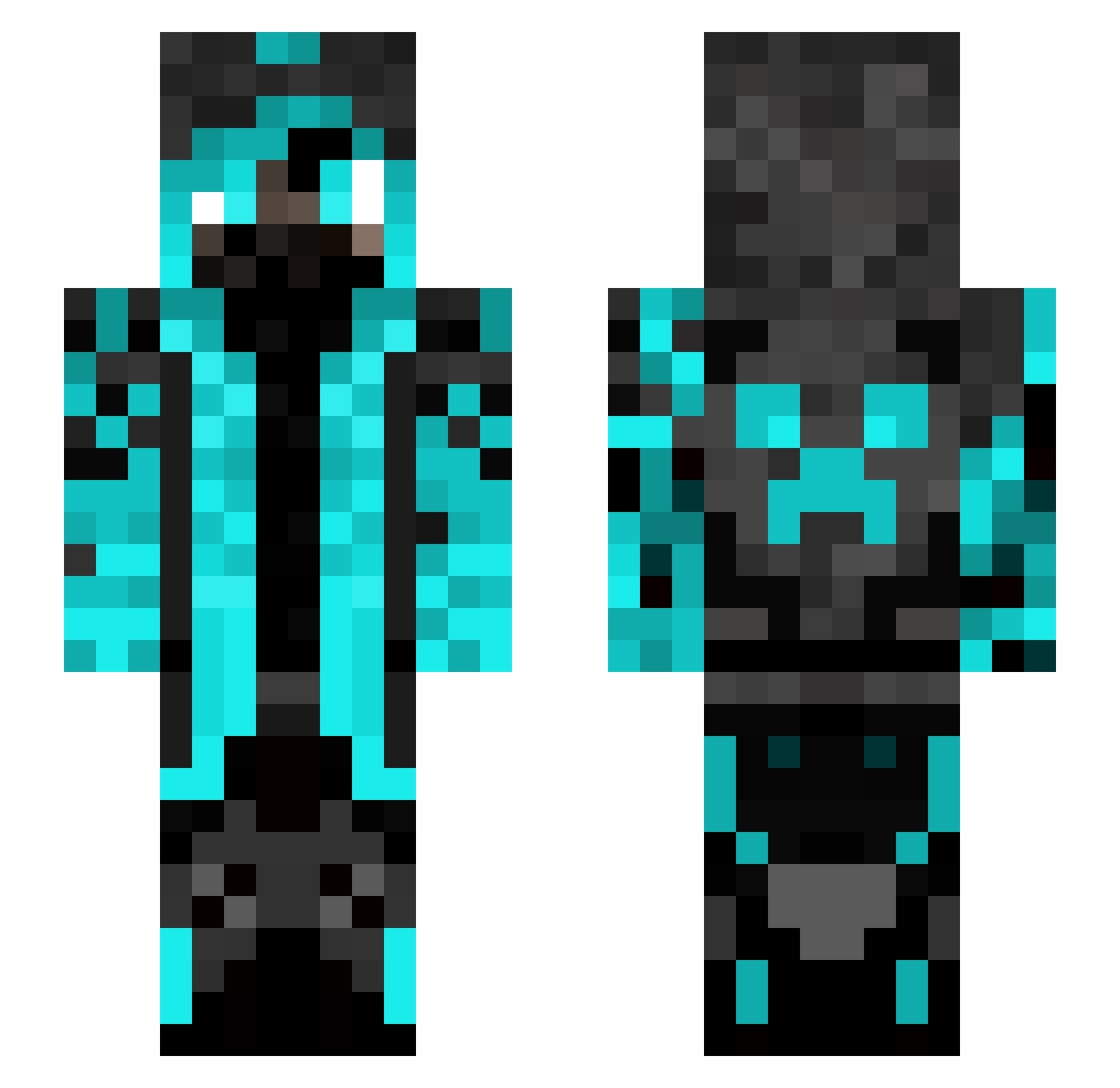 Jack_C16 Minecraft skin, front and back view