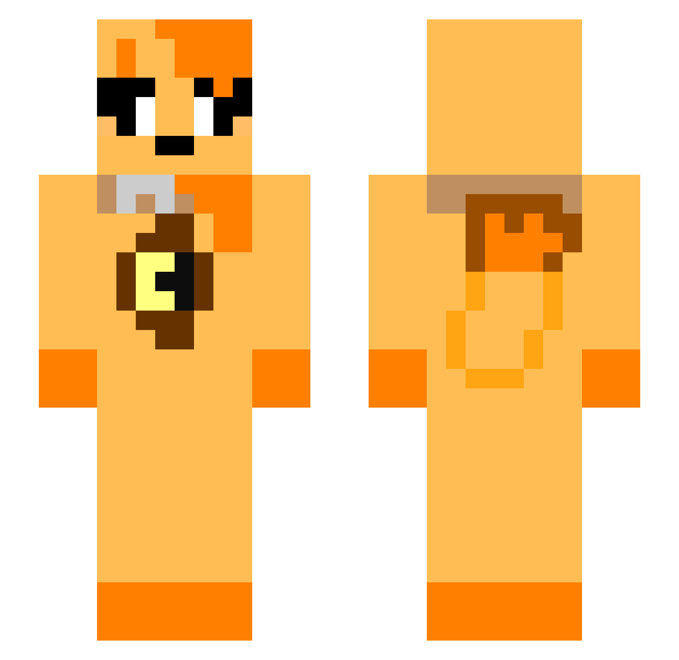 TheUnholyOmen Minecraft skin, front and back view