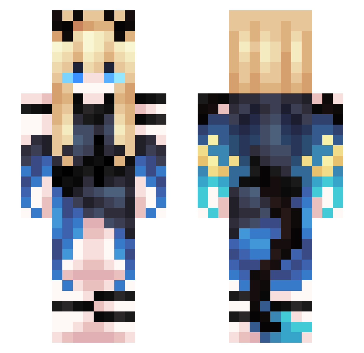Roper Minecraft skin, front and back view