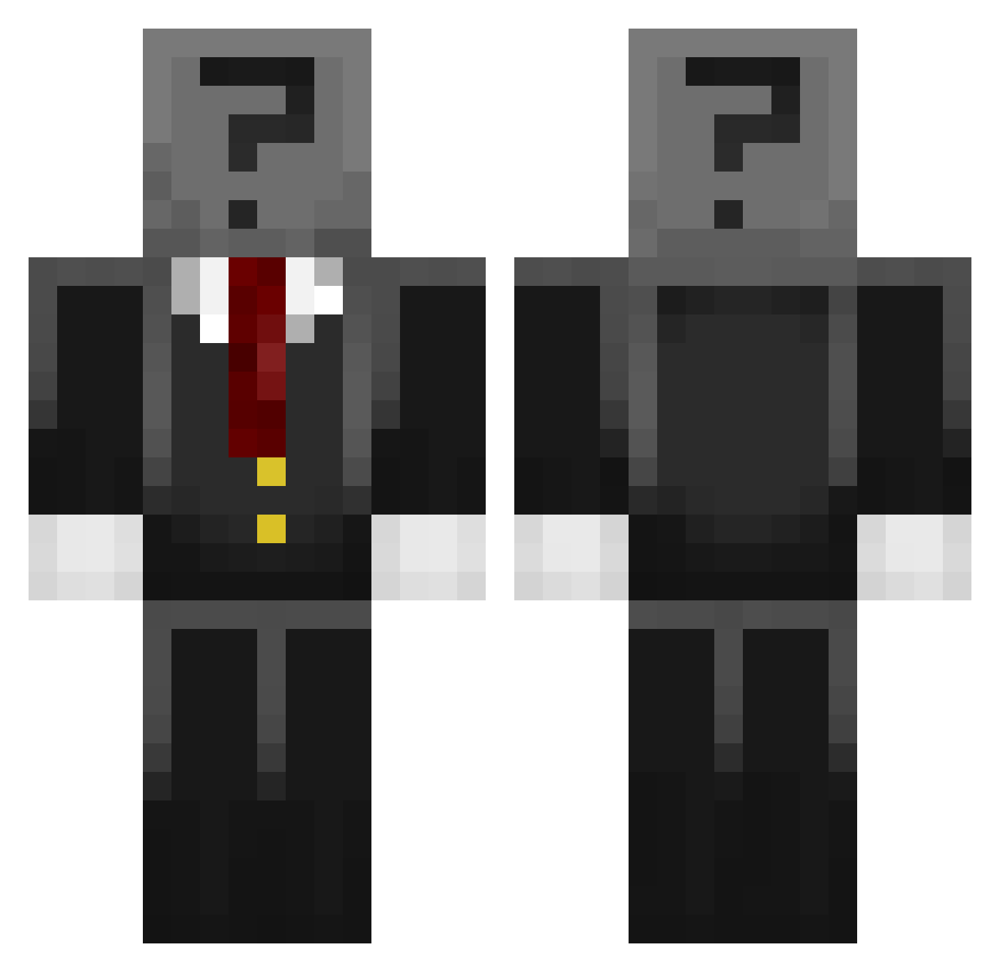 Vague Minecraft skin, front and back view