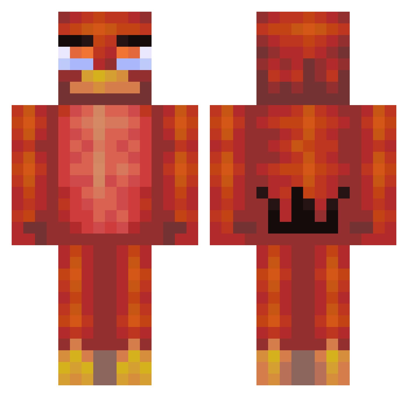 slurba Minecraft skin, front and back view