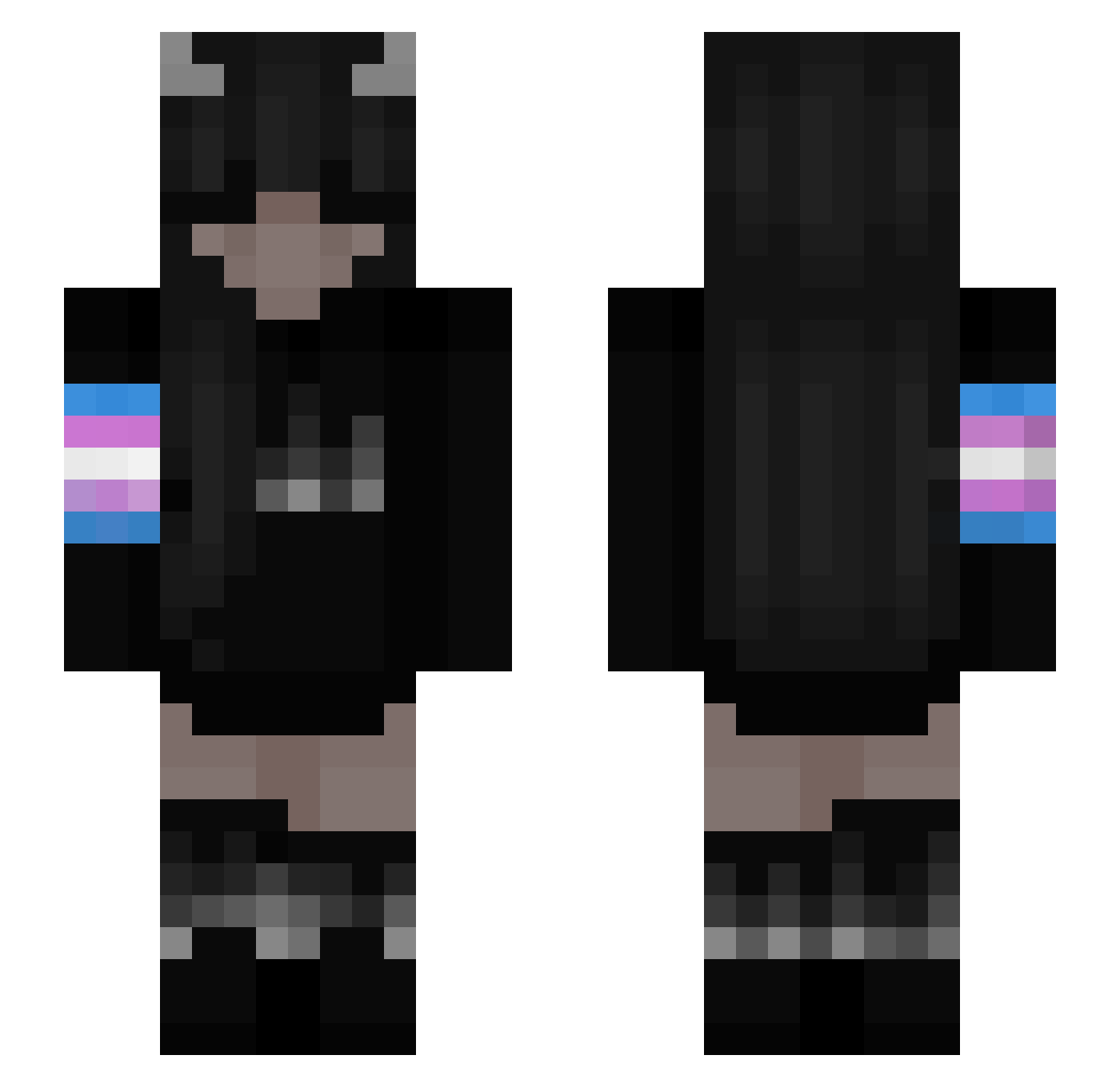 LeyLeyOwO Minecraft skin, front and back view