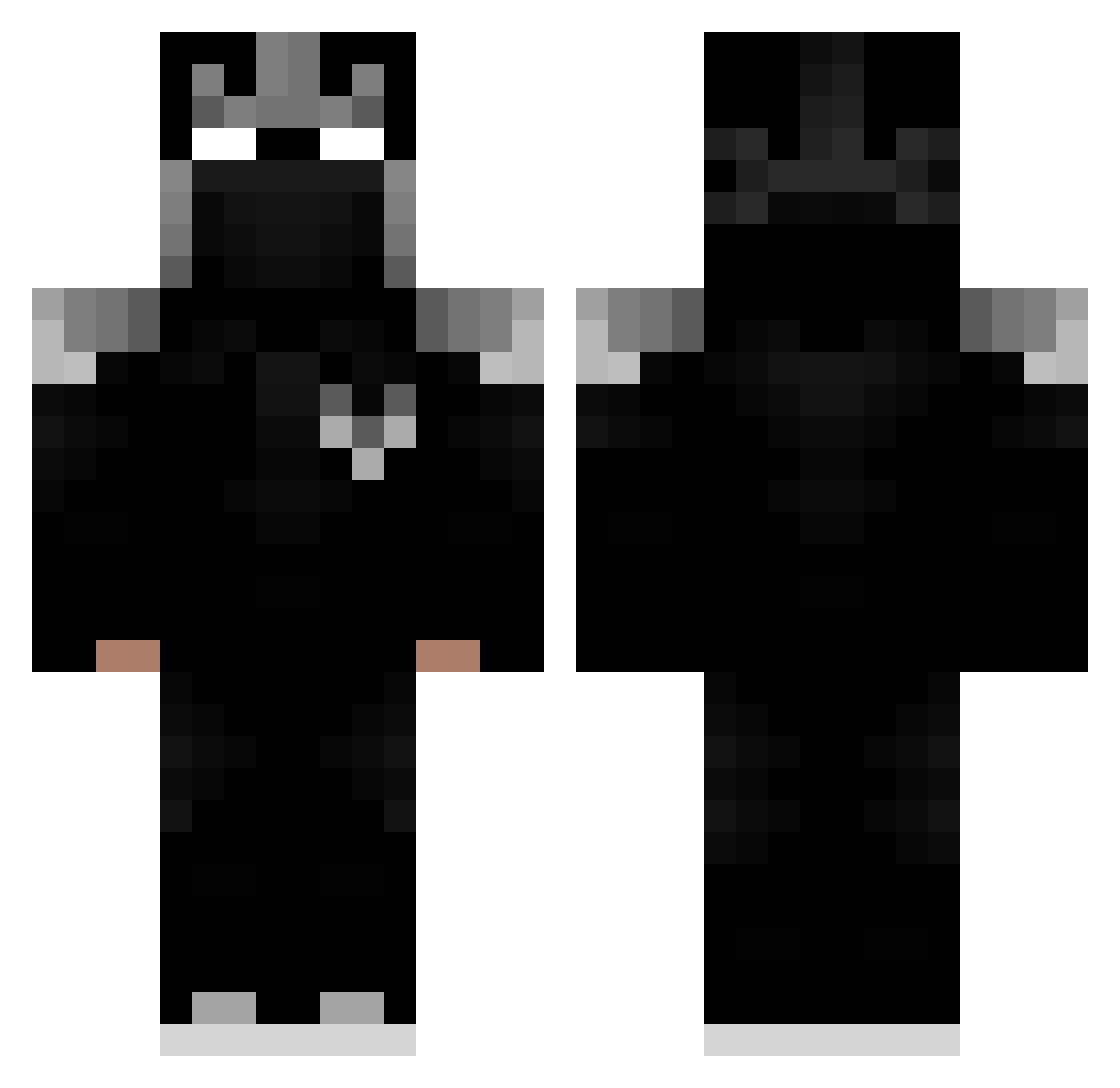 qxka Minecraft skin, front and back view