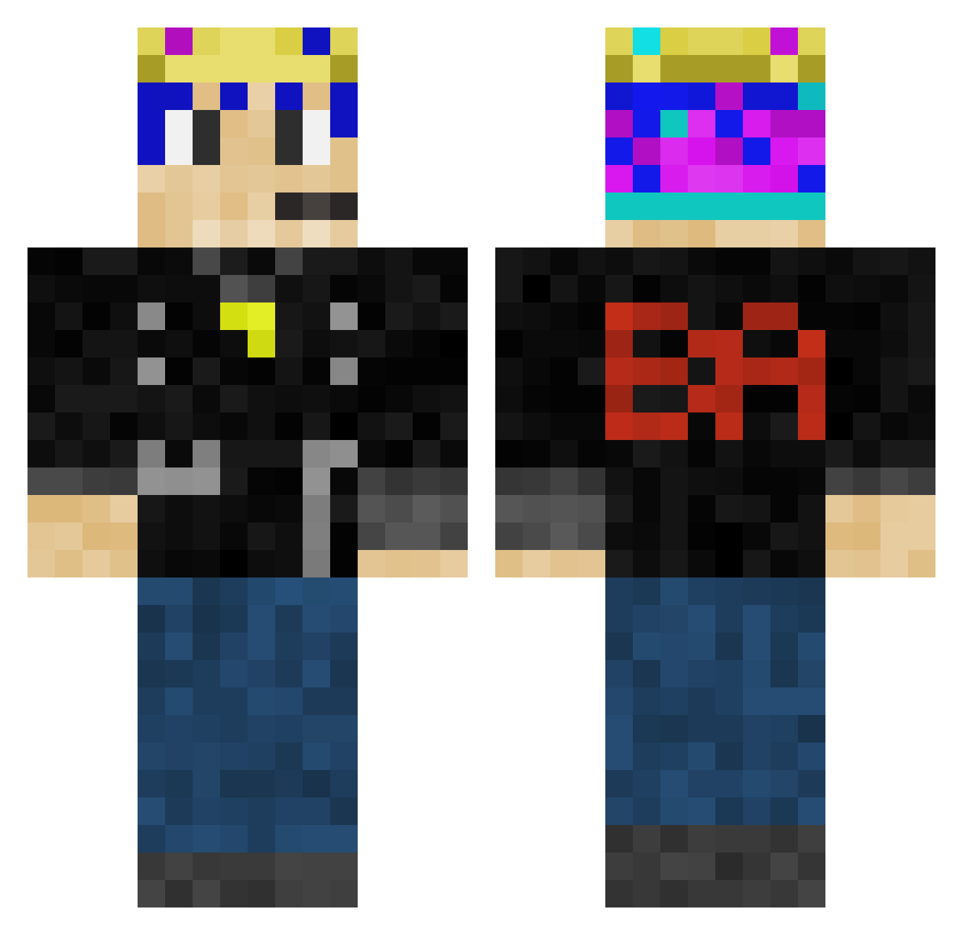 BennyTheDebbie Minecraft skin, front and back view