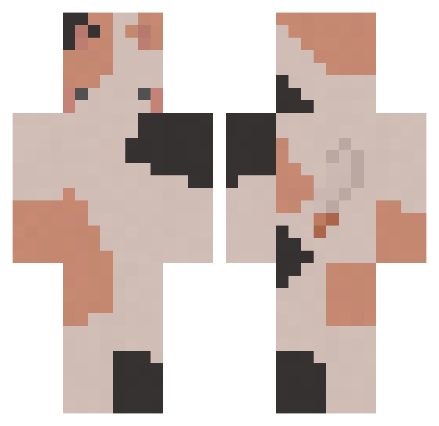 Vekky_ie Minecraft skin, front and back view
