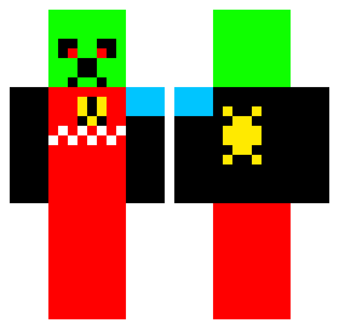 VoxelAcademy1 Minecraft skin, front and back view