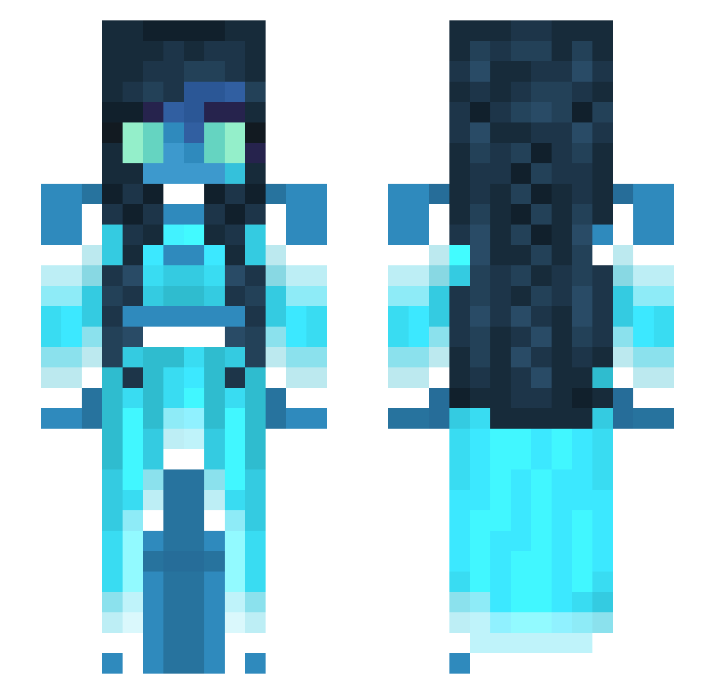 chiillee Minecraft skin, front and back view