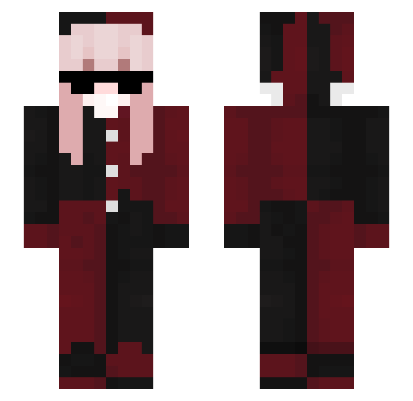 NotMistyc Minecraft skin, front and back view