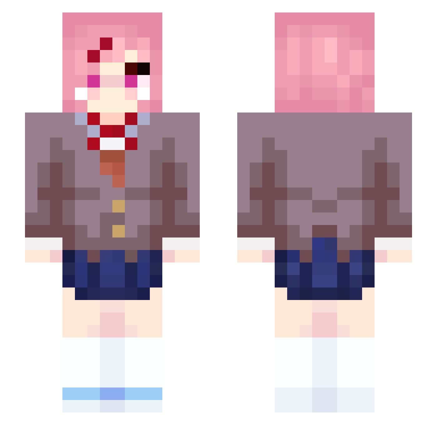 SpaceNex Minecraft skin, front and back view