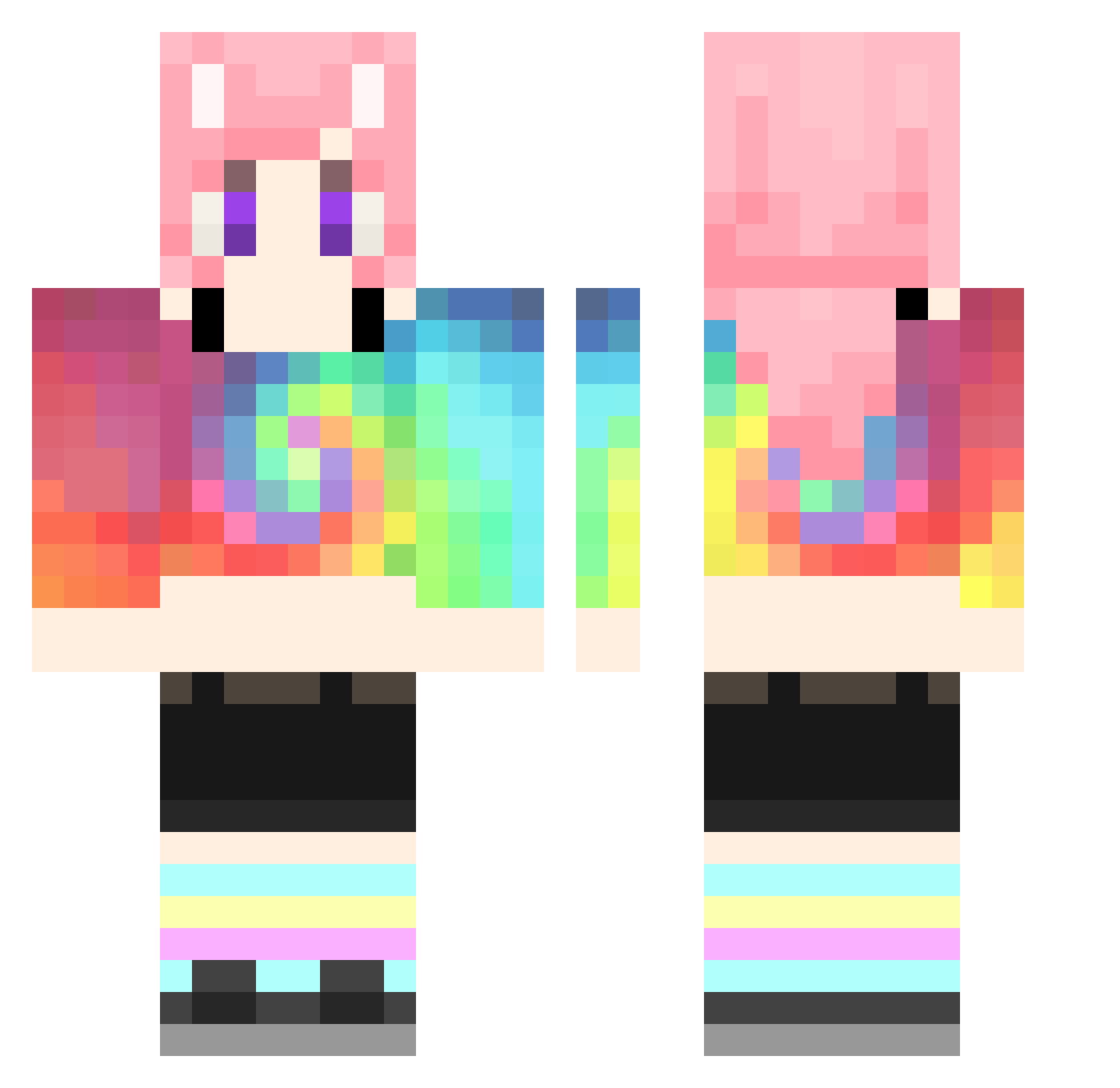 LouDor0502 Minecraft skin, front and back view