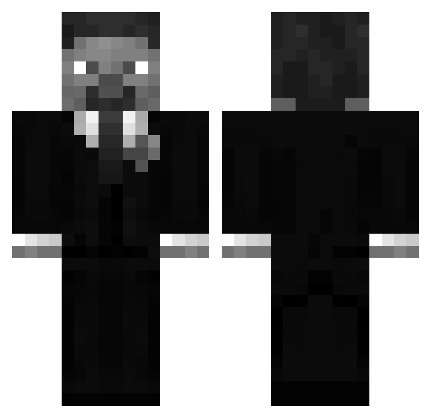 ZZepix Minecraft skin, front and back view