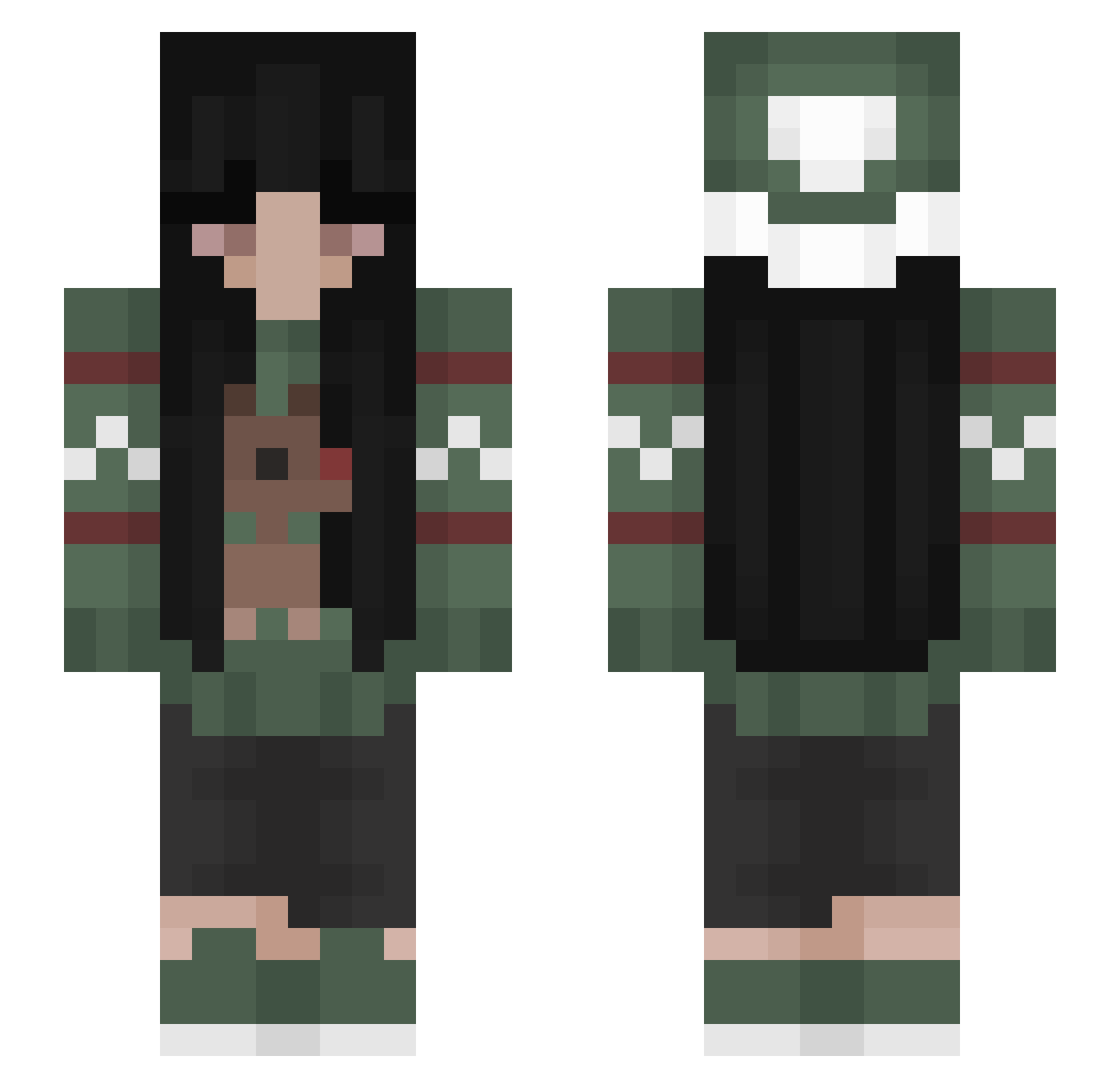 melizzzma Minecraft skin, front and back view