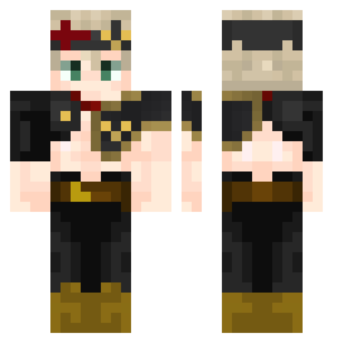 LostChickn Minecraft skin, front and back view