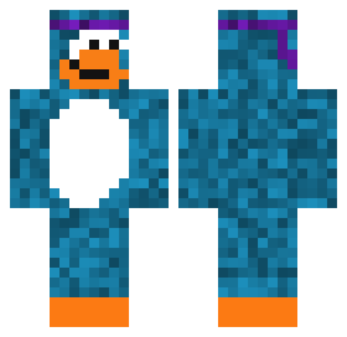 ilyVon Minecraft skin, front and back view