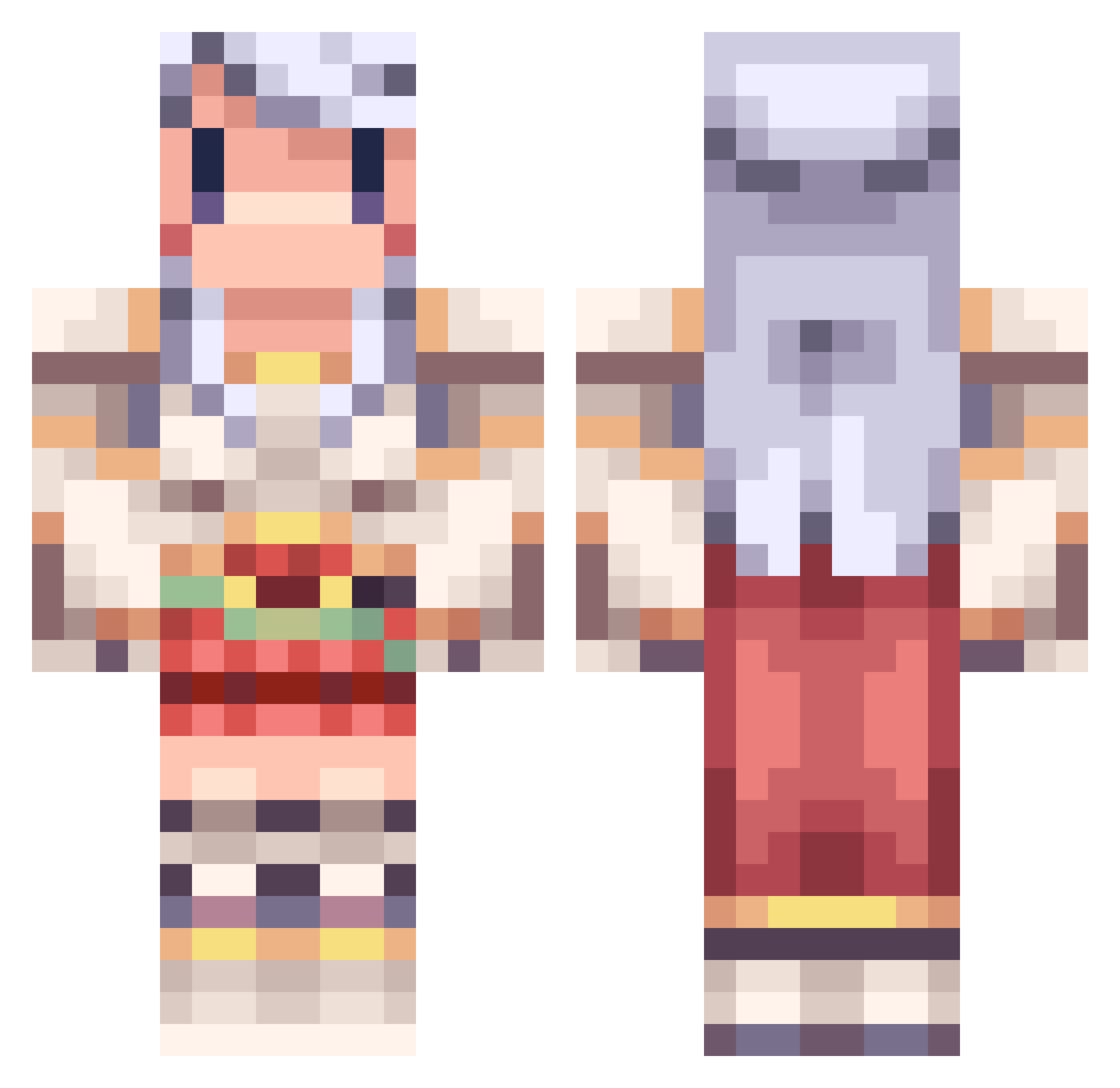 suzuori Minecraft skin, front and back view