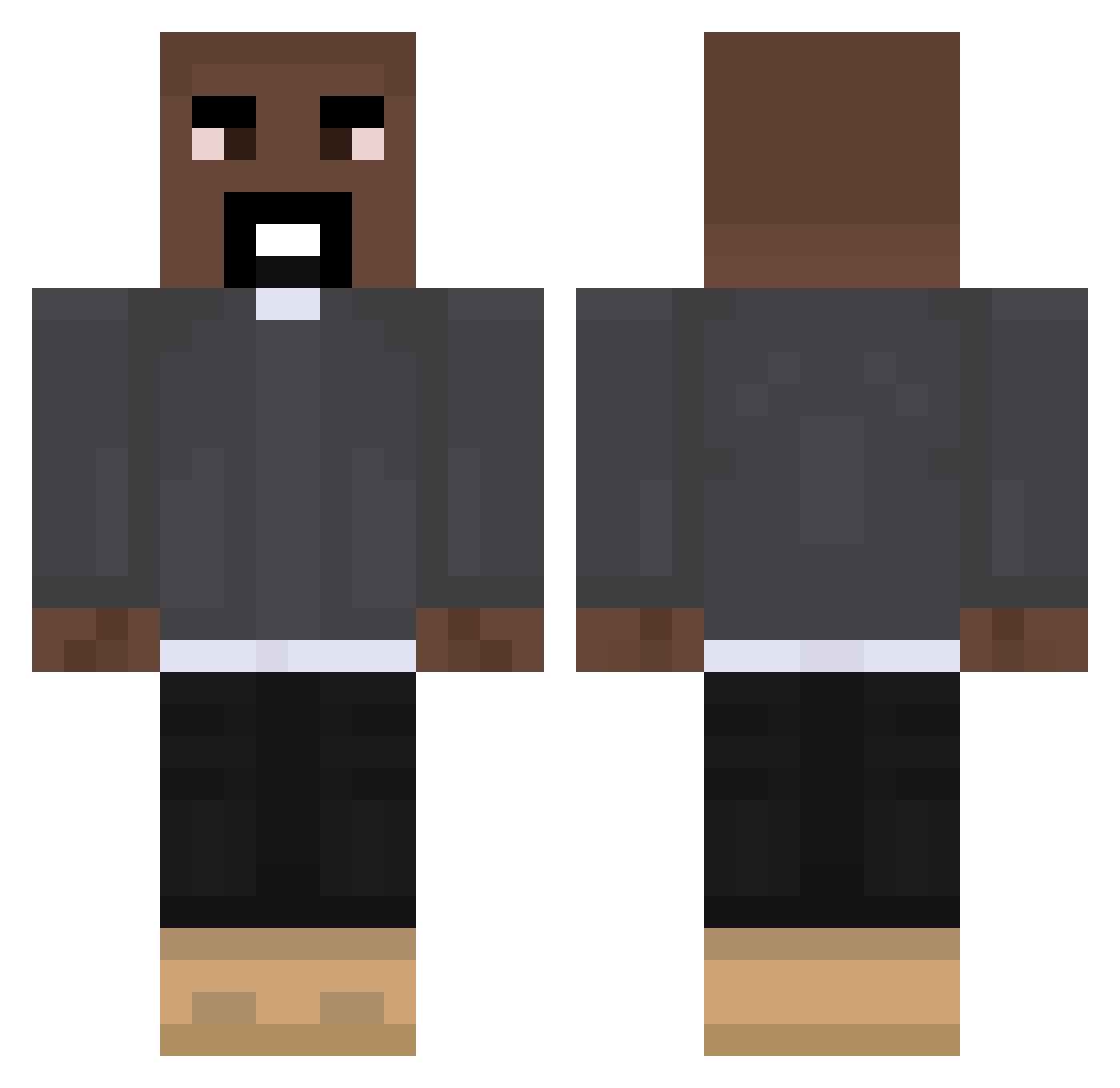 XxCRUZxX_ Minecraft skin, front and back view