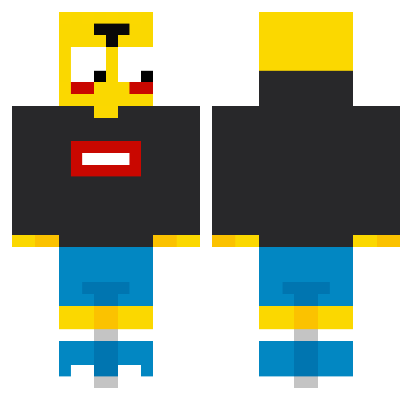 shY8z Minecraft skin, front and back view