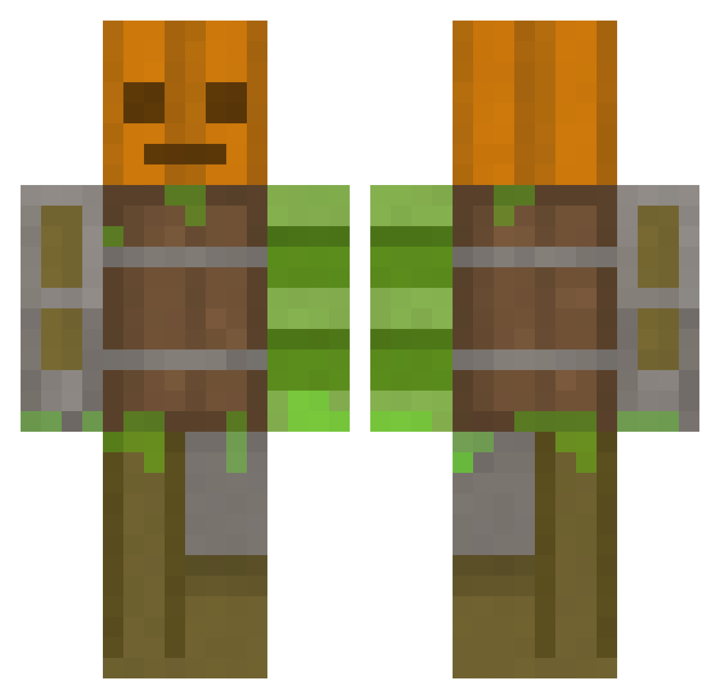 Ysmmir Minecraft skin, front and back view